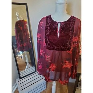 Vintage 00s Venezia/Lane Bryant Peasant Blouse 22/24W